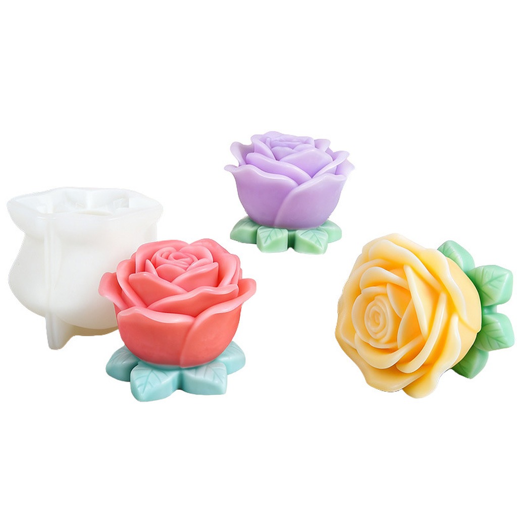Soap Making With Soap Base - Cetakan Lilin Mawar 3D dengan Alas